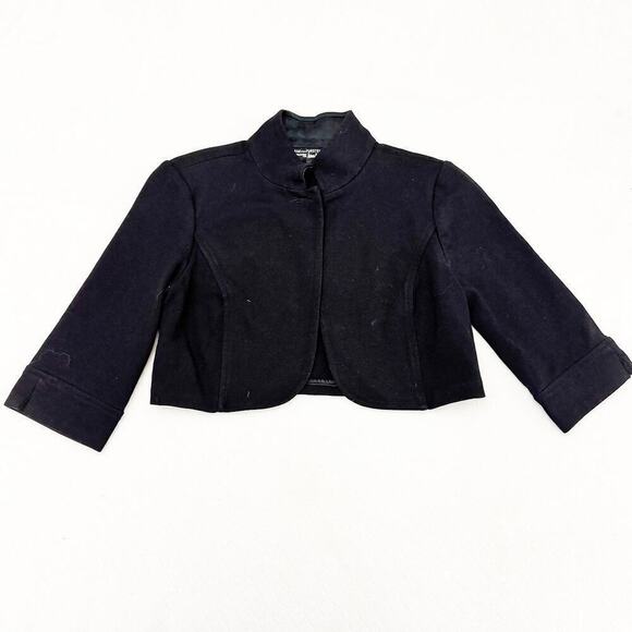DVF Diane Von Furstenberg Cropped Collared Cotton Jacket Size 2 - Picture 1 of 7